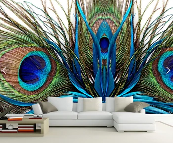 Custom photo wallpaper,Peacock feather, 3D wallpaper mural for living room bedroom kitchen background waterproof PVC wallpaper