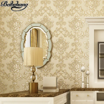 Beibehang Luxury European 3D stereo carving fine pressure non - woven wallpaper living room background walpaper papel de parede
