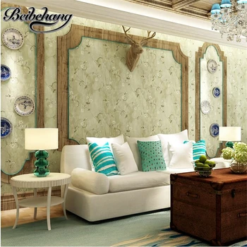 Beibehang American Country Retro Morning Glory Nonwovens Wallpaper Living Room Bedroom Restaurant TV Background Wallpaper