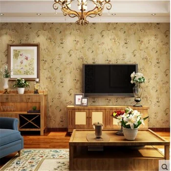 Beibehang American Country Retro Morning Glory Nonwovens Wallpaper Living Room Bedroom Restaurant TV Background Wallpaper