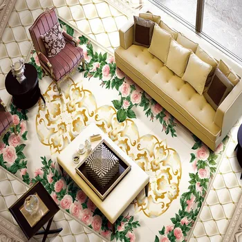 European-style relief living room 3D stereo mural thicken bedroom floor wallpaper mural