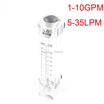 Panel Water Flow Meter Liquid Rotameter Flowmeter 5-35LPM 1-10GPM