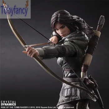 The Tomb Raider Action Figure Lara Croft Play Arts Kai Toys PVC 280mm Anime Toys Rise of The Tomb Raider Playarts Lara Tobyfancy