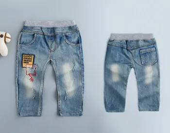 New 2017 spring boys letter patch denim clothing sets 3pcs kids clothes sets baby boys denim suit kids jeans