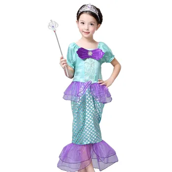 Kids Girl Cosplay Dress,Baby Girl The Little Mermaid Ariel Princess Costume,Kids Perform Clothes,vestidos de verao