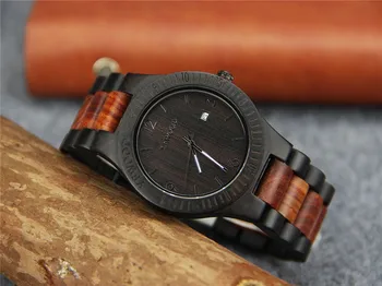 YFWOOD Fashion Mens Wood Watch Calendar Clock Outdoor Sport Watches Men Luxury Brand Pocket Paper Watch Male Hour Relojes Hommes