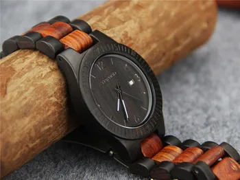 YFWOOD Fashion Mens Wood Watch Calendar Clock Outdoor Sport Watches Men Luxury Brand Pocket Paper Watch Male Hour Relojes Hommes