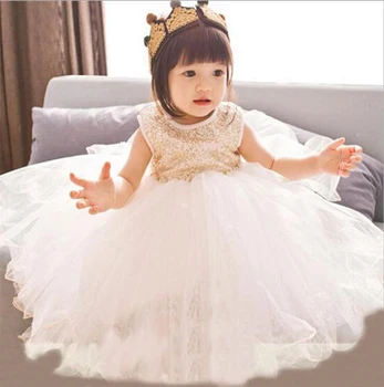 2016 summer new baby girls party dress sequin tutu princess dress for girl suit 2-7T kids white roupas infantis menina