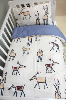 3Pcs Baby Bedding Set for Crib Newborn Baby Bed Linens for Girl Boy Cartoon flat Sheet Quilt cover pillow case