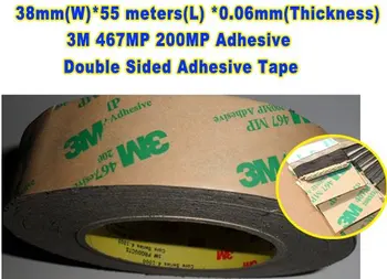 0.06mm Thick) 38mm*55M 3M 467MP Double Sided Adhesive Toll Tape, High Temperature Resist for Thermal Pads Metal Plate Bond