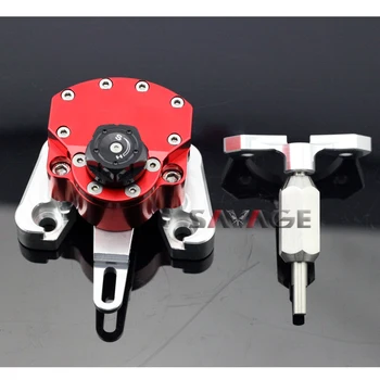 For DUCATI MONSTER 1100 EVO 2011 2012 2013 Red Motorcycle Adjustable Steering Damper Stabilizer with Mount Bracket