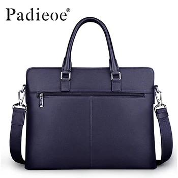 Padieoe Luxury Brand Business Male Briefcase Men's Genuine Leather Travel Handbags Casual Shoulder Bag For Male