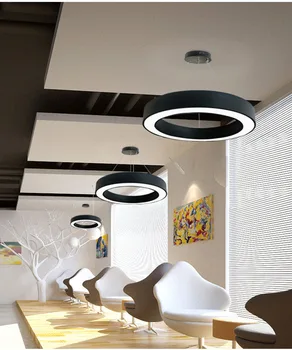 Fashion iron pendant lamp circle metal pendant lighting morden LED light hang light for living room bedroom three size