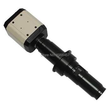 3 in 1 HD Industrial Digital Microscope Camera VGA USB CVBS AV TV Outputs+10X-200X C-Mount Lens+USB Line