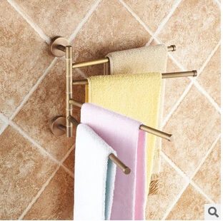 New and fashion Swivel Towel Bars Copper Wall Mounted Movable Bathroom Towel Rail Rack Bathroom Towel Holder Hanger