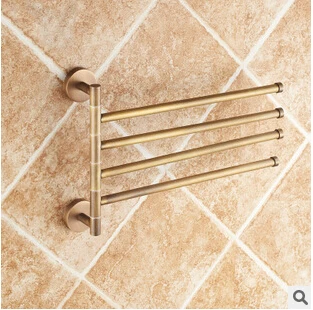 New and fashion Swivel Towel Bars Copper Wall Mounted Movable Bathroom Towel Rail Rack Bathroom Towel Holder Hanger