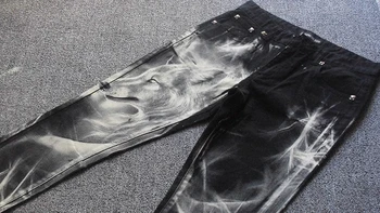 Black Skinny Jeans Men Fashion Wolf 3D Printed Animal Painted Stretch Denim Jeans Men Slim Fit Jeans Pants Trousers MB560 Z30