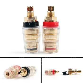 Sale 20 Pcs Pure Copper Binding Post For Amplifier Speaker 4mm Banana Plugs Connector minijack plug Wire Connector