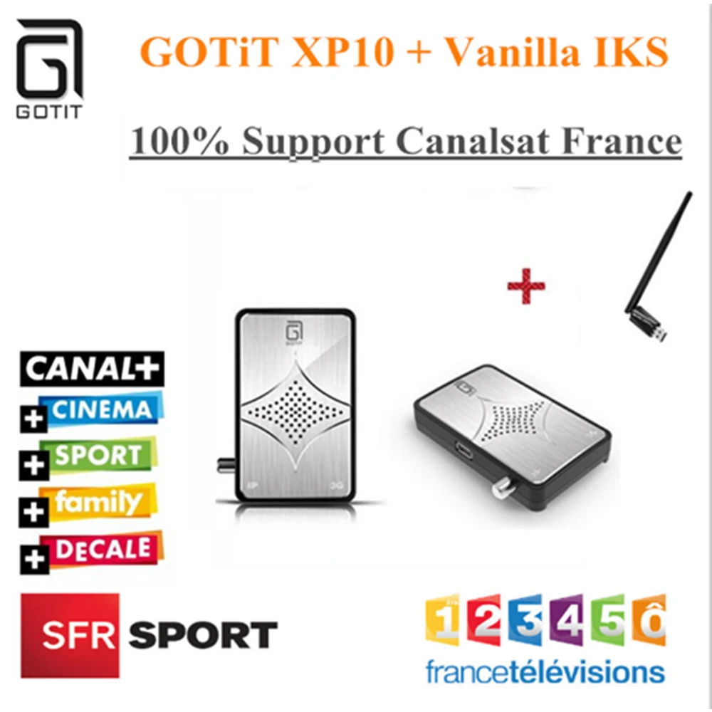 Europe CCcam Vanilla GOTiT XP10 MINI DVB-S2 Satellite IPTV Receptor French canalsat Sunplus1506A 2/8G chipset PVR Multi-CAs