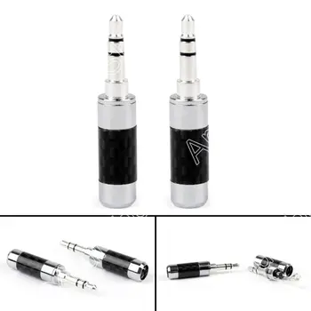 Sale 20PCS Silver Plated Stereo Mini 3.5mm Extension Male Audio Carbon Plug for 6mm Cable Mini Plugjack