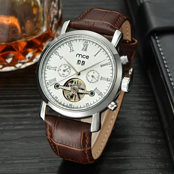 MCE Luxury Brand watch Men 2016 Automatic Mechanical Wrist Watches Full Steel Analog Dial Tourbillon Watch Male Autom date Clock