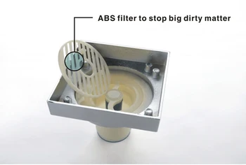 4 inch Invisible DIY floor drainer brass & stone material anti-odor drains bathroom parts accessories