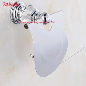 Chrome Finish With Diamond Toilet Paper Holder Lavatory WC Roll Tissue porte-papier Bathroom Basin accessories