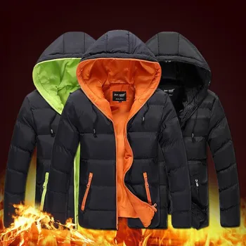 New Brand Mens Winter Coat Slim Casual Solid Cotton Down Men's Thick Padded Hooded Cotton Down Jacket Bape For Men