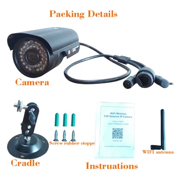 Hd Wifi 720p Bullet Ip Camera 1.0mp Wireless Outdoor Waterproof Security Motion Detection Mini Webcam ping