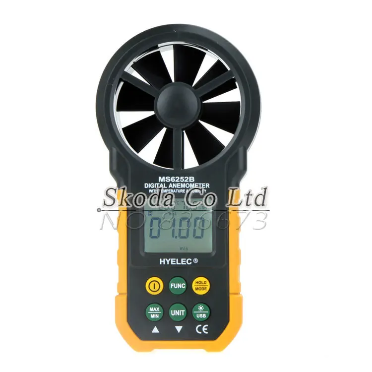 HYELCE MS6252B Digital Anemometer Meter with Temperature humidity test USB Interface Air Wind Speed Velocity Meter
