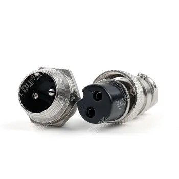 Sale 50 Pcs 2-Pin XLR 16mm Audio Cable Connector Chassis Mount minijack plug Wire Connector