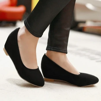 New Fashion Women Shoes Candy Color Sweet Elevator Shoes Woman Mesh Cloth Elegant Low-Heeled Wedding Shoes Ballerina Flats