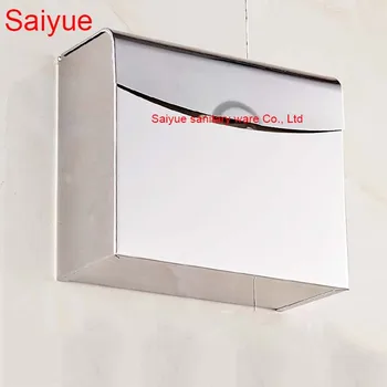 New Charming Toilet Paper Holder Box SUS 304 Stainless Steel WC Cover Roll Tissue Rack Shelf Bathroom Banheiro Accessories