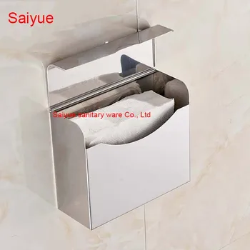New Charming Toilet Paper Holder Box SUS 304 Stainless Steel WC Cover Roll Tissue Rack Shelf Bathroom Banheiro Accessories
