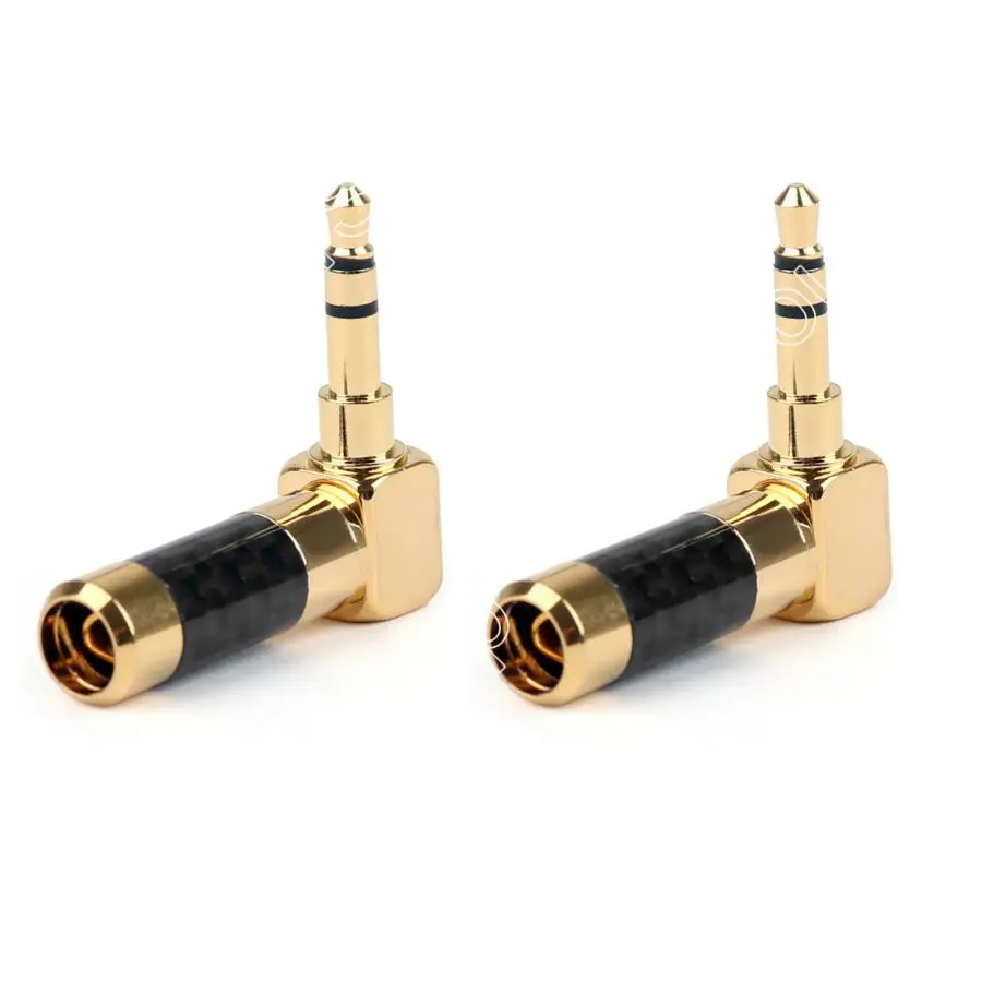 Sale 20PCS Right Angle Gold Plated 3.5mm Stereo Mini Jack Plug Connector Carbon Fiber Mini Plugjack