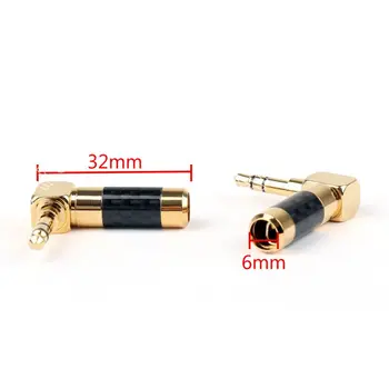 Sale 20PCS Right Angle Gold Plated 3.5mm Stereo Mini Jack Plug Connector Carbon Fiber Mini Plugjack