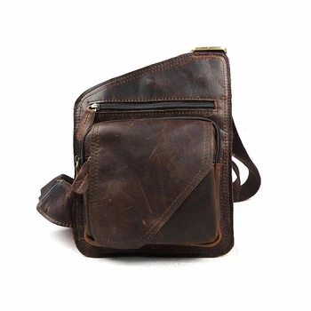 Vintage genuine leather men chest bag guaranteed cowhide leather chest pack bags for male men's crossbody bags LI-822