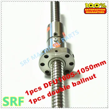 16mm Dia Ballscrew DFU1605 Rolled Ball screw L=1050mm with one Double Ball nut for CNC part
