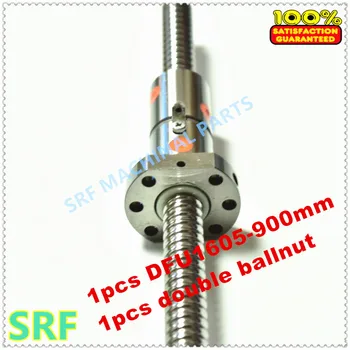 16mm Dia Ballscrew DFU1605 Rolled Ball screw L=900mm with one Double Ball nut for CNC part