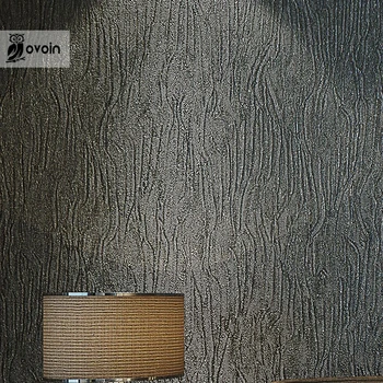 Modern Plain Solid Abstract Stripes Metallic Texture Vinyl Wallpaper For Walls in Roll Silver Grey / Beige Wall Paper Roll 10M