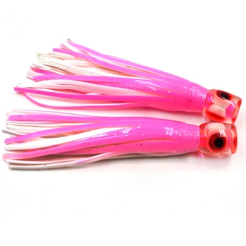 5 pcs Random mixed color Small size soft head octopus skirt bait sea trolling fishing lure salt water lures 4.5 inch 15g
