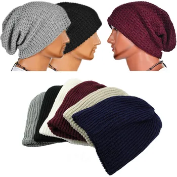 Hot Selling Chic Men Women Warm Winter Knit Beanies Skull Bandana Slouchy Oversized Cap Hat Unisex Bonnet Z2