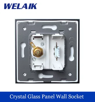 WELAIK ping Crystal Glass Panel 1Frame EU White Black USB Socket USB Video Socket A18USVIW/B