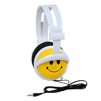 Cartoon Smile Face Girls Boys Children Kids Foldable 3.5mm Wired Headphones Earphone overhead headband headset