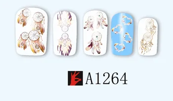 12 PACK/ LOT WATER DECAL NAIL ART NAIL STICKER SLIDER TATTOO FULL COVER INDIANA TRIBE FEATHER TUSSEL A1261-1272