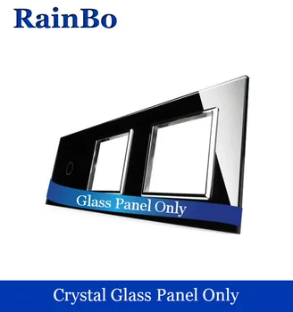 Luxury TripleCrystal Glass Panel 3 Frames and 1gang+0+0 Wall Switch Panel 222mm*80mm EU Standard DIY Accessories