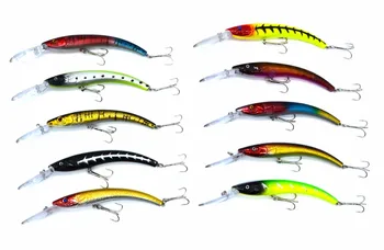 8 colors 15.5cm/6.1in 15.7g/0.55oz Fishing Lure Minnow Hard Bait with 2 Fishing Hooks Fishing Tackle Lure 3D Eyes