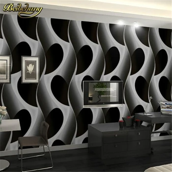 Beibehang papel de parede. Abstract 3D geometric wallpaper pvc grey/black modern design background wall wallpaper for living