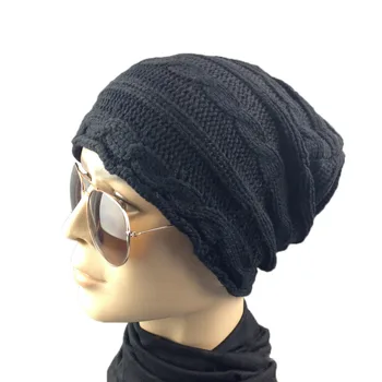 HOT Women Mens Winter Caps Twist Snap Back homme Beanies Hat Knit Hip Hop Warm Cap touca feminina gorros de lana W5