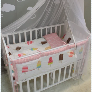 New Arrive star Hot crib bed cottotton cute 3pcs baby Bedding set include pillow case+bed sheet+duvet cover without filling